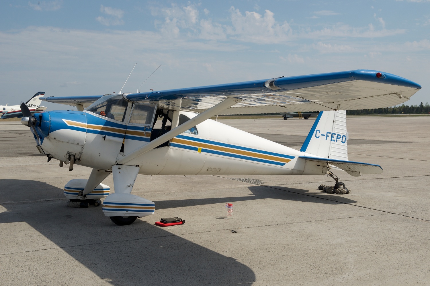 Luscombe 8F C-FEPO (formerly N1838B) Happy Valley Goose Bay, Newfoundland and Labrador. 2017. This is the airport, then a US Air Force Base, from which Peter Gluckmann flew on to Greenland on his historic flight to Berlin in 1953.