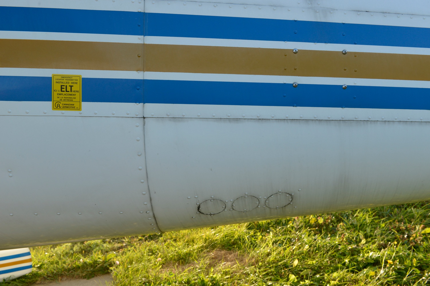 Flare tube ports installed by Peter Gluckmann. The internal bracketing for the flares has been removed. Standard on some aircraft like the Cessna 170 we can assume Gluckmann had these installed in case of ditching. The theory was that the aircraft would flip on impact with the water and that the pilot would then activate the flares to shoot upwards and alert someone for help.  